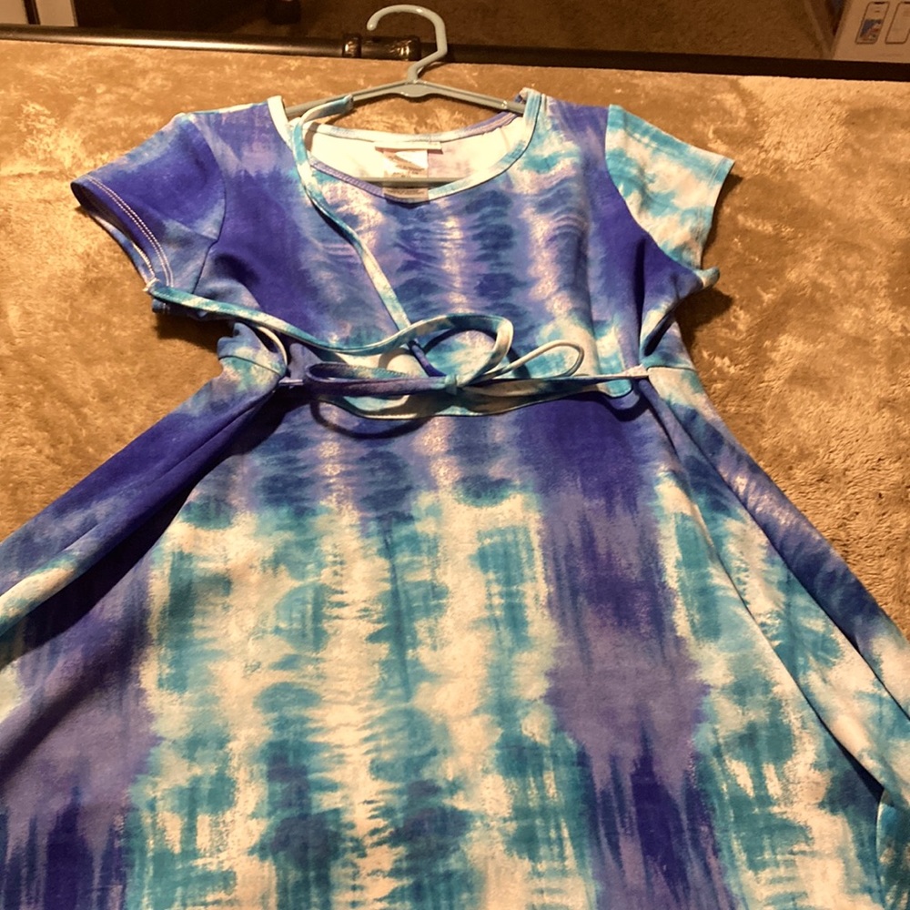 White and blue girls dress